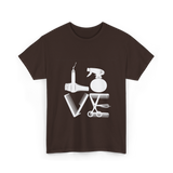 Love Hair Tools Hairdressing T-Shirt - Dark Chocolate