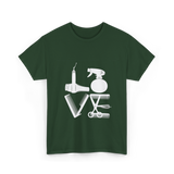 Love Hair Tools Hairdressing T-Shirt - Forest Green