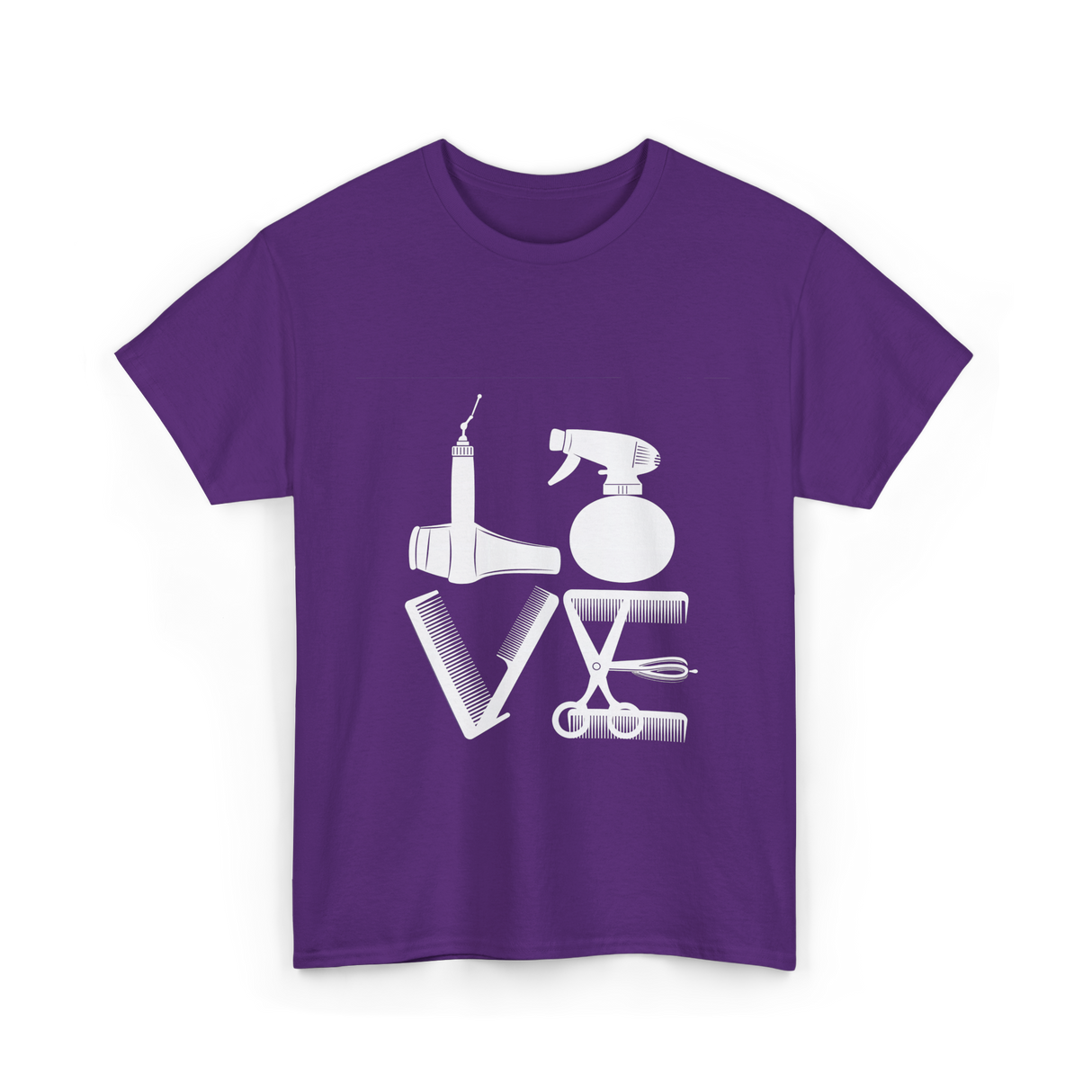 Love Hair Tools Hairdressing T-Shirt - Purple