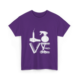 Love Hair Tools Hairdressing T-Shirt - Purple