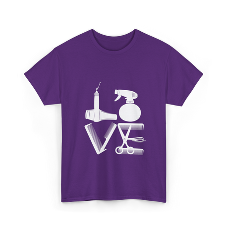 Love Hair Tools Hairdressing T-Shirt - Purple