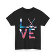 Love Hockey Ice Hockey T-Shirt - Black