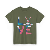 Love Hockey Ice Hockey T-Shirt - Military Green