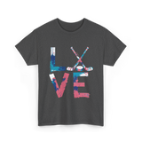 Love Hockey Ice Hockey T-Shirt - Dark Heather