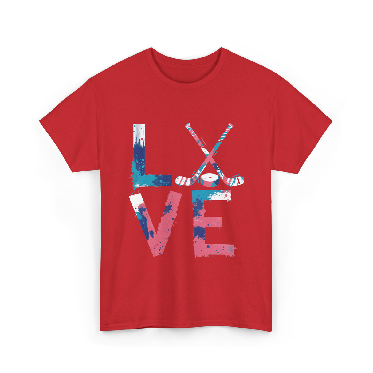 Love Hockey Ice Hockey T-Shirt - Red