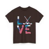 Love Hockey Ice Hockey T-Shirt - Dark Chocolate