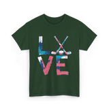 Love Hockey Ice Hockey T-Shirt - Forest Green