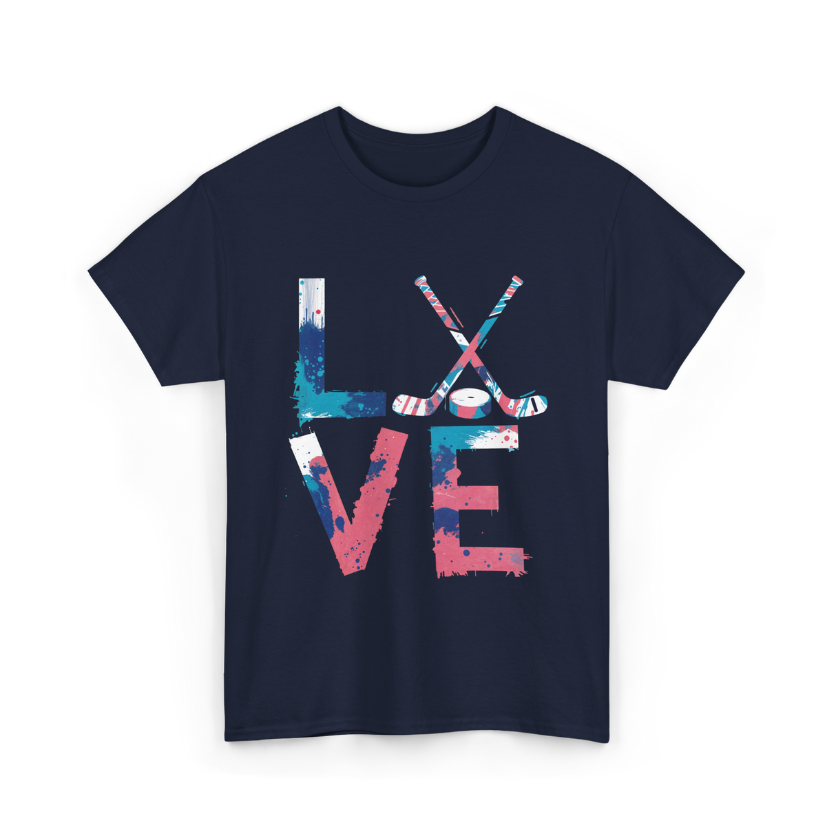 Love Hockey Ice Hockey T-Shirt - Navy