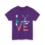 Love Hockey Ice Hockey T-Shirt - Purple