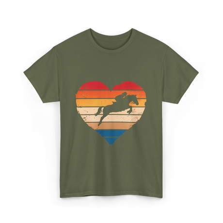 Love Horses Equestrian T-Shirt - Military Green