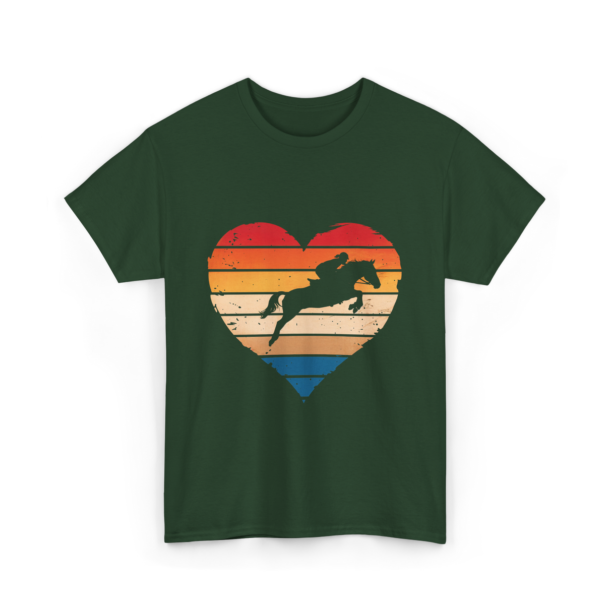 Love Horses Equestrian T-Shirt - Forest Green