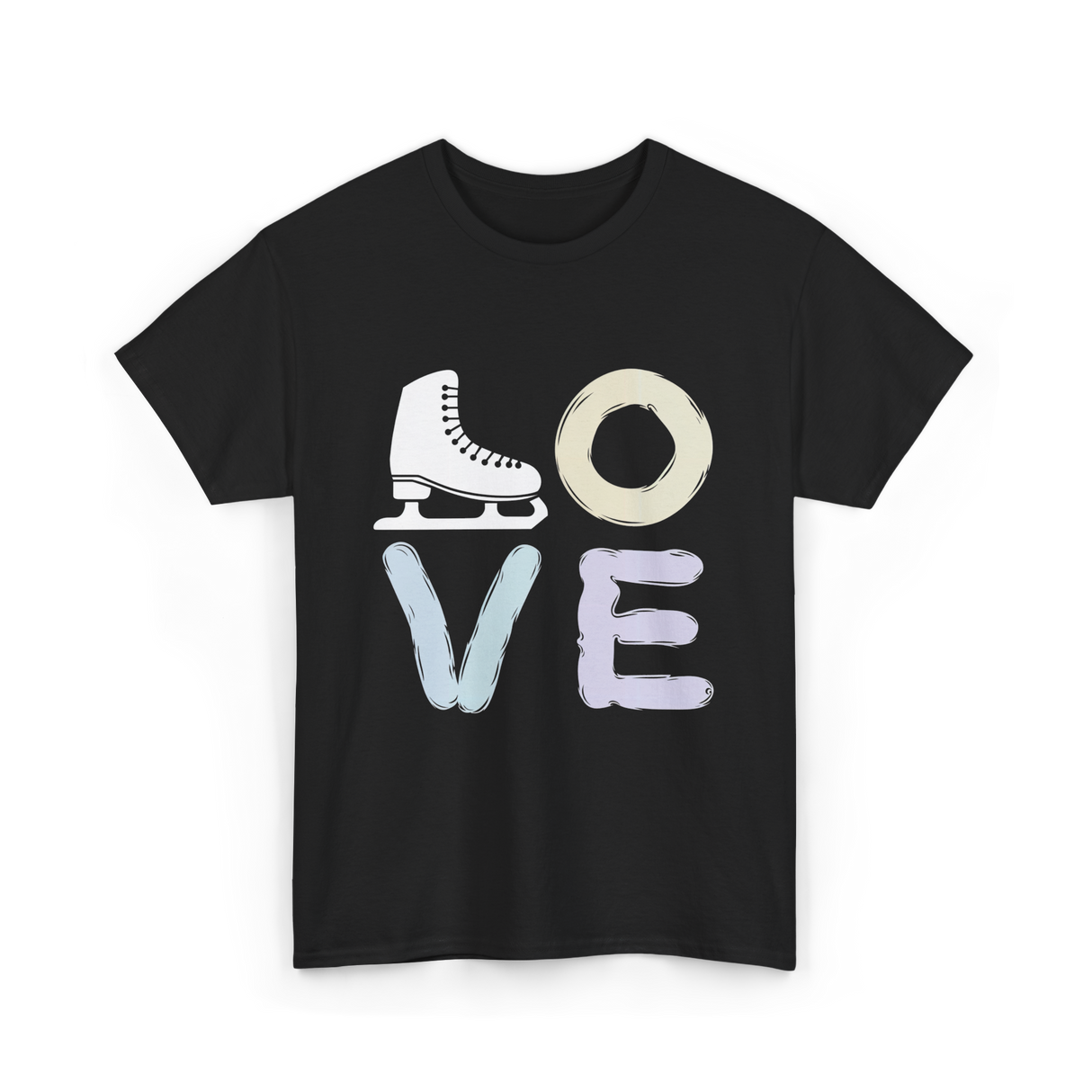 Love Ice Skate Figure Skating T-Shirt - Black