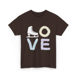 Love Ice Skate Figure Skating T-Shirt - Dark Chocolate