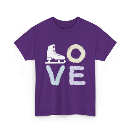 Love Ice Skate Figure Skating T-Shirt - Purple