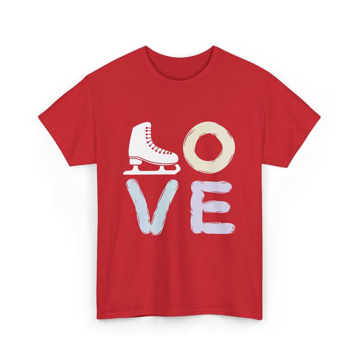 Love Ice Skate Figure Skating T-Shirt - Red