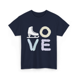 Love Ice Skate Figure Skating T-Shirt - Navy