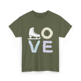 Love Ice Skate Figure Skating T-Shirt - Military Green