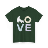 Love Ice Skate Figure Skating T-Shirt - Forest Green