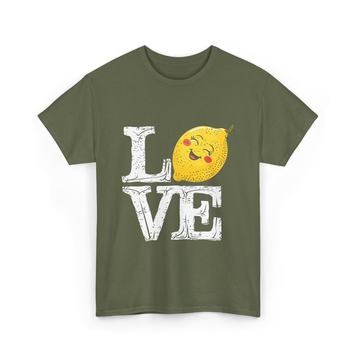 Love Lemon Citrus Summer Fruit T-Shirt - Military Green