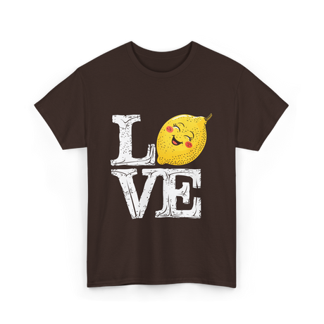 Love Lemon Citrus Summer Fruit T-Shirt - Dark Chocolate