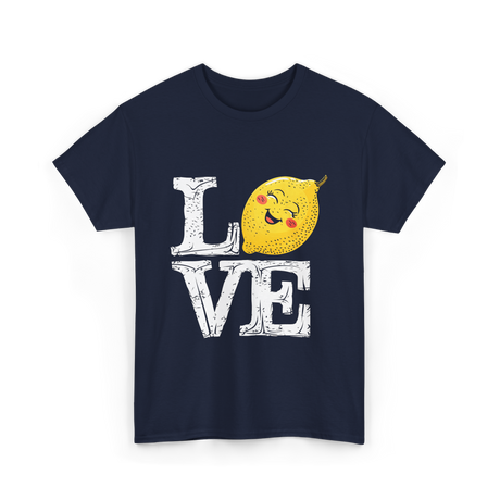 Love Lemon Citrus Summer Fruit T-Shirt - Navy