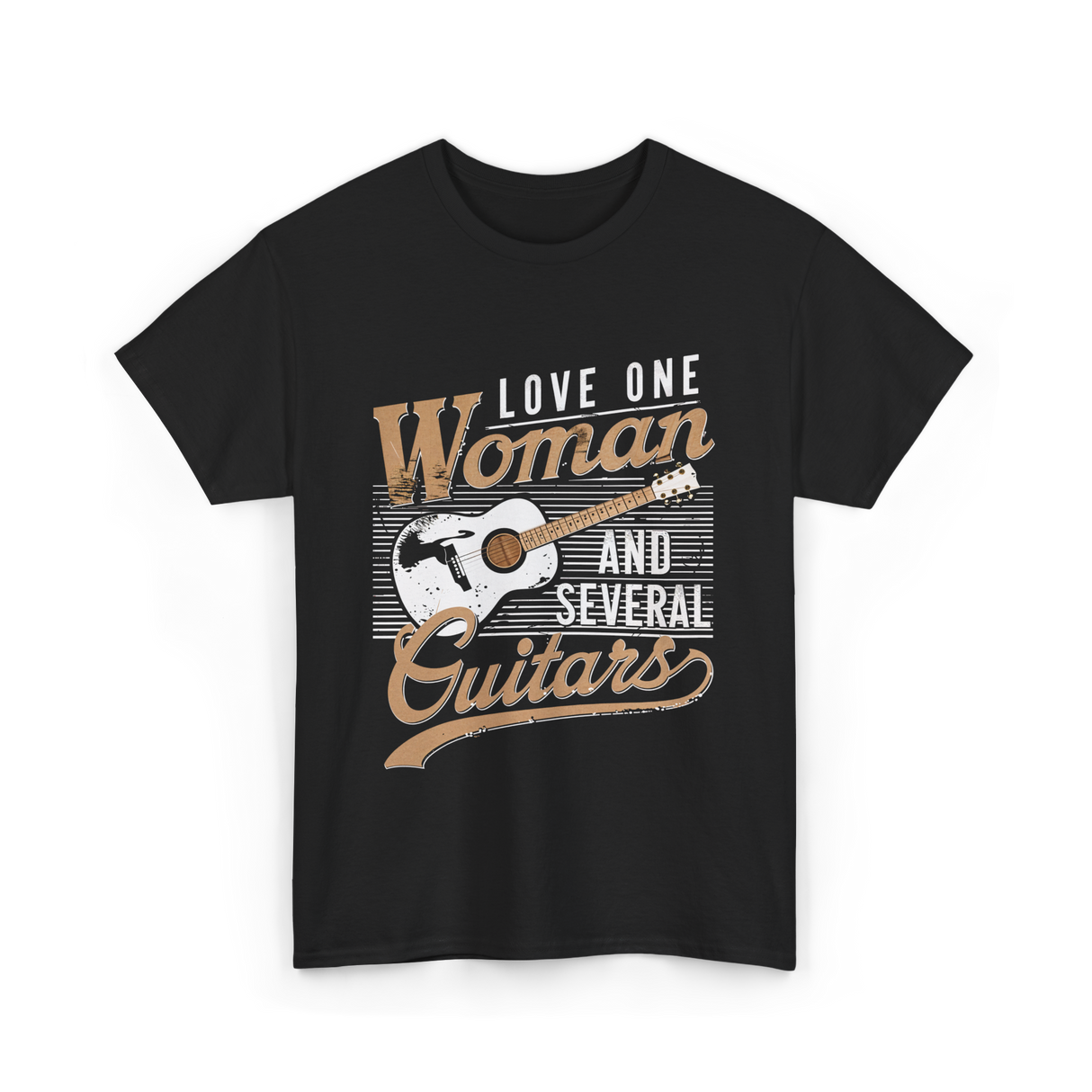 Love One Woman Guitar T-Shirt - Black