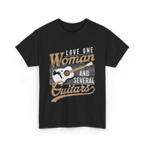 Love One Woman Guitar T-Shirt - Black