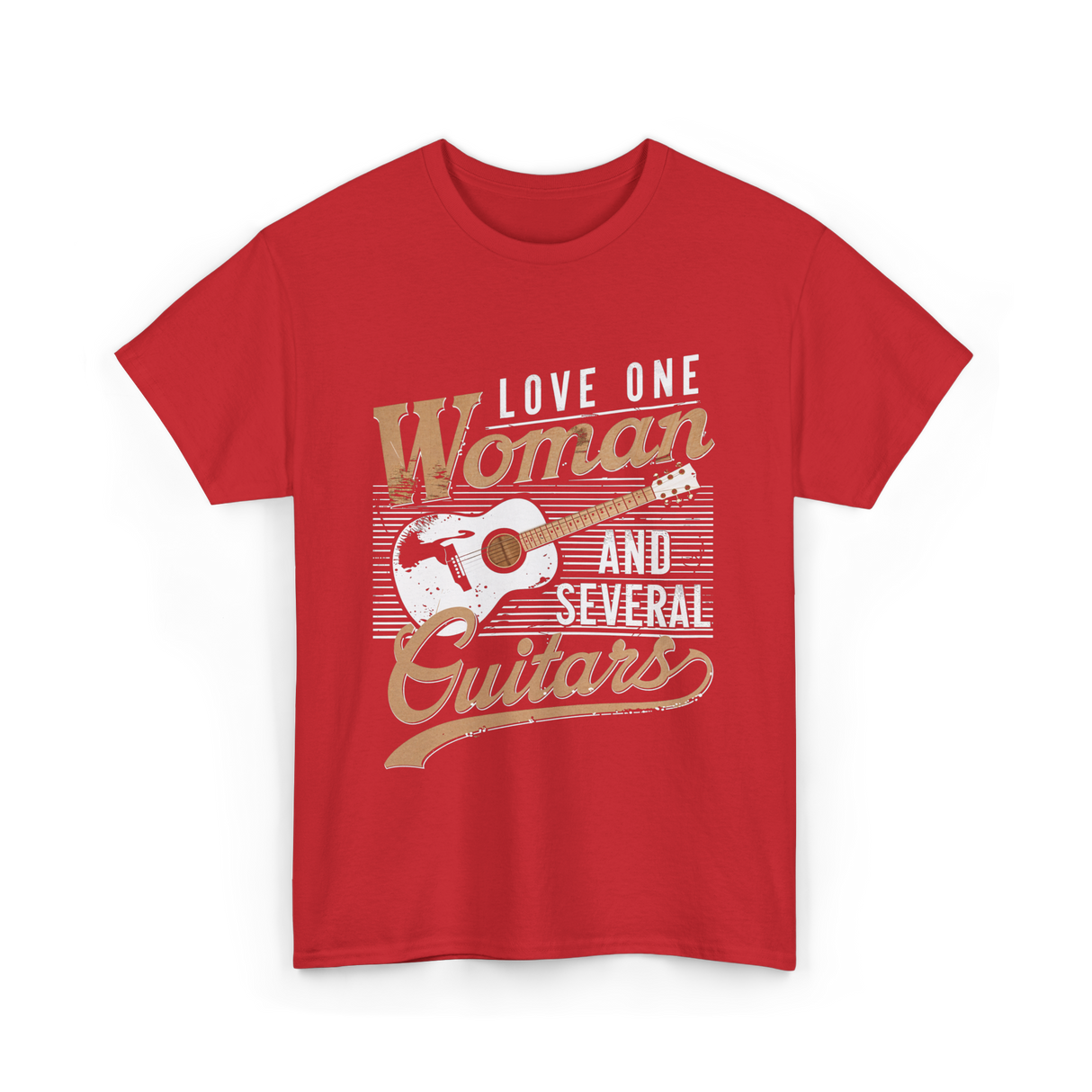 Love One Woman Guitar T-Shirt - Red