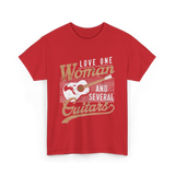 Love One Woman Guitar T-Shirt - Red