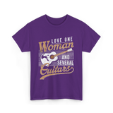 Love One Woman Guitar T-Shirt - Purple