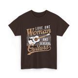 Love One Woman Guitar T-Shirt - Dark Chocolate