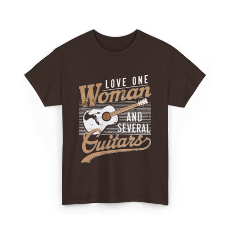 Love One Woman Guitar T-Shirt - Dark Chocolate