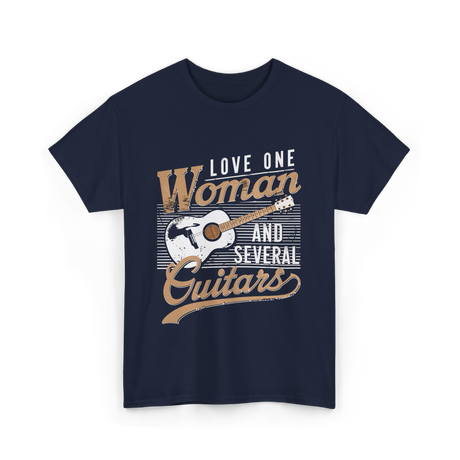 Love One Woman Guitar T-Shirt - Navy