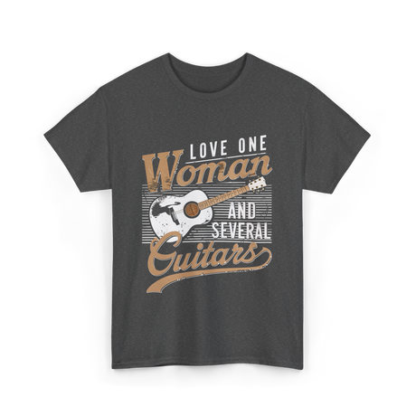 Love One Woman Guitar T-Shirt - Dark Heather