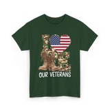 Love Our Veterans Veterans Day T-Shirt - Forest Green