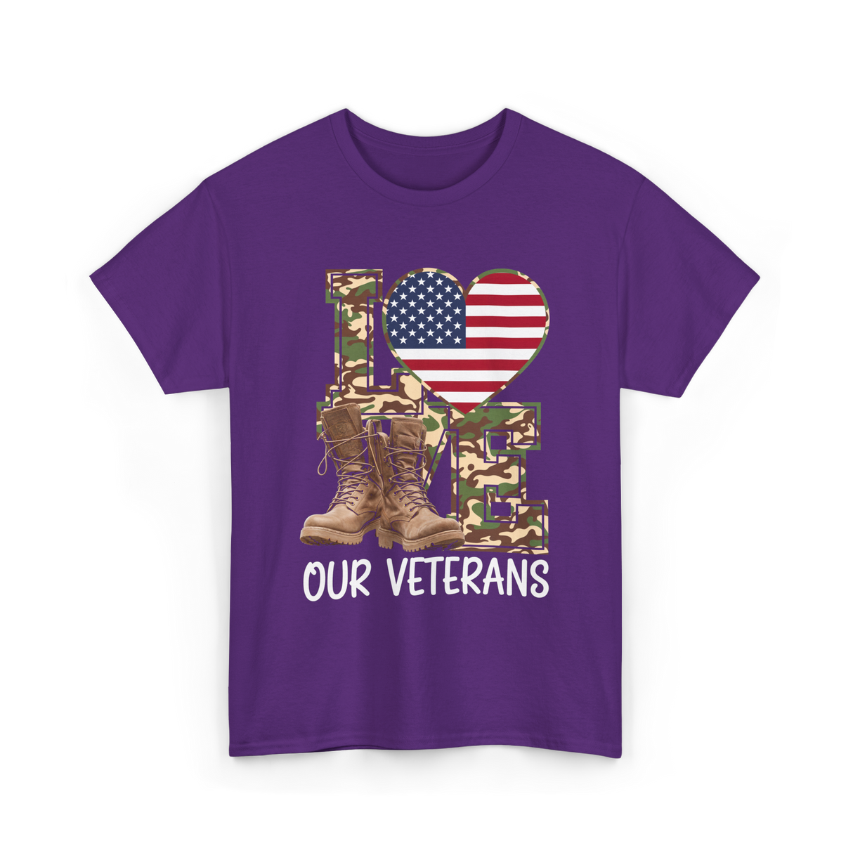 Love Our Veterans Veterans Day T-Shirt - Purple