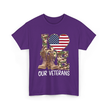 Love Our Veterans Veterans Day T-Shirt - Purple