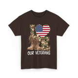 Love Our Veterans Veterans Day T-Shirt - Dark Chocolate