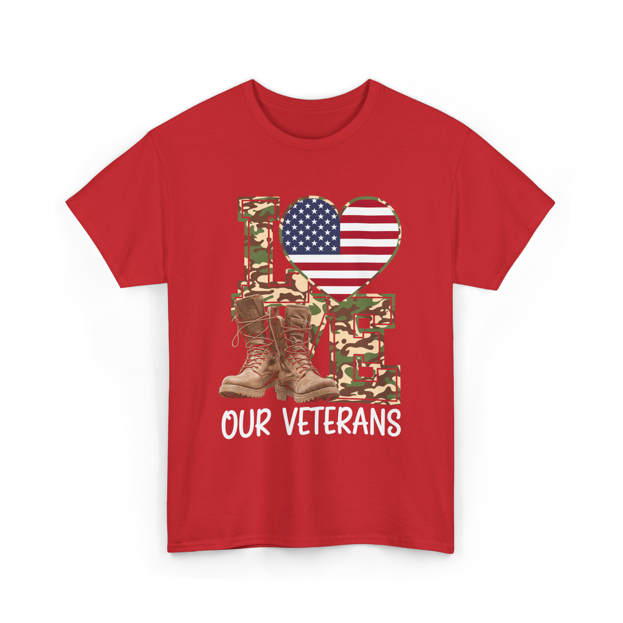 Love Our Veterans Veterans Day T-Shirt - Red