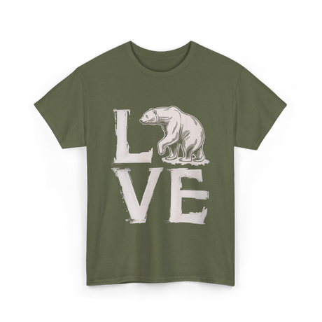 Love Polar Bear Conservation T-Shirt - Military Green