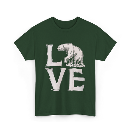 Love Polar Bear Conservation T-Shirt - Forest Green