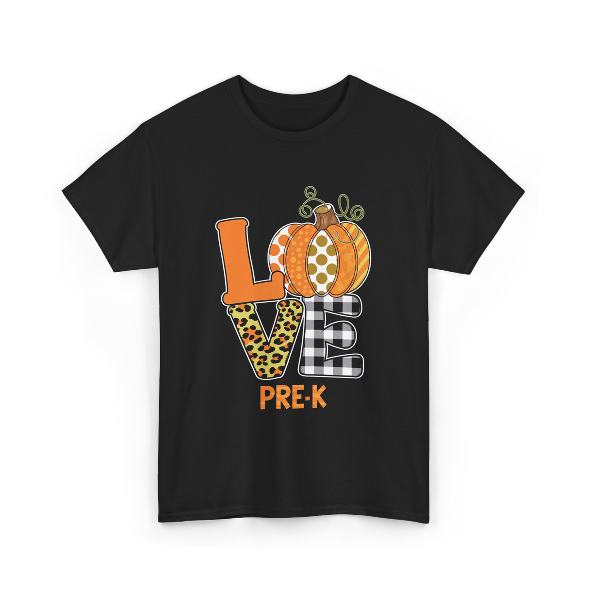 Love Pre-K Pumpkin Teacher T-Shirt - Black