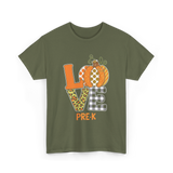 Love Pre-K Pumpkin Teacher T-Shirt - Military Green