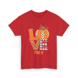 Love Pre-K Pumpkin Teacher T-Shirt - Red