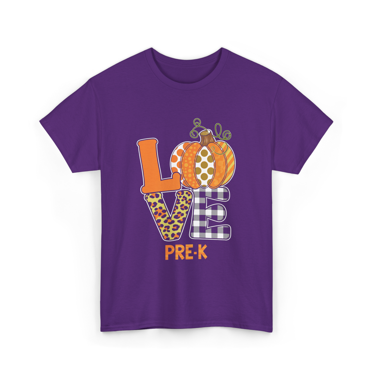 Love Pre-K Pumpkin Teacher T-Shirt - Purple