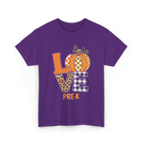 Love Pre-K Pumpkin Teacher T-Shirt - Purple