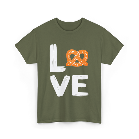 Love Pretzel Pretzels T-Shirt - Military Green