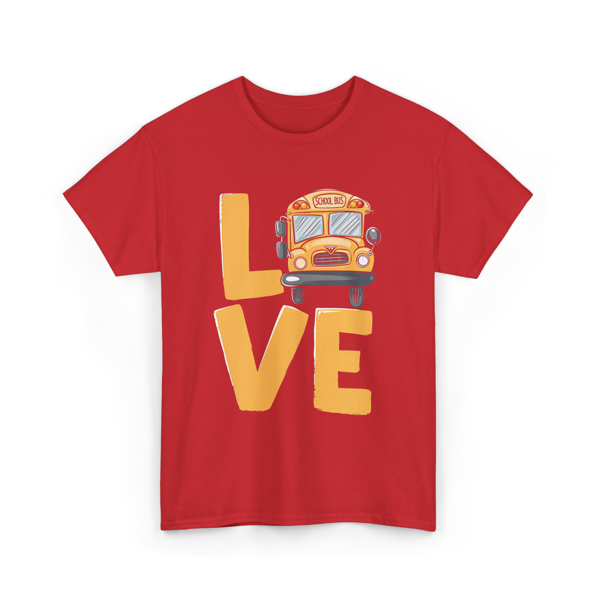 Love School Bus Driver Bus T-Shirt - Red