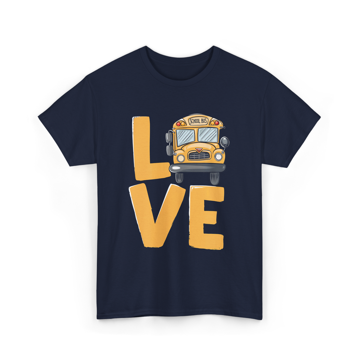 Love School Bus Driver Bus T-Shirt - Navy