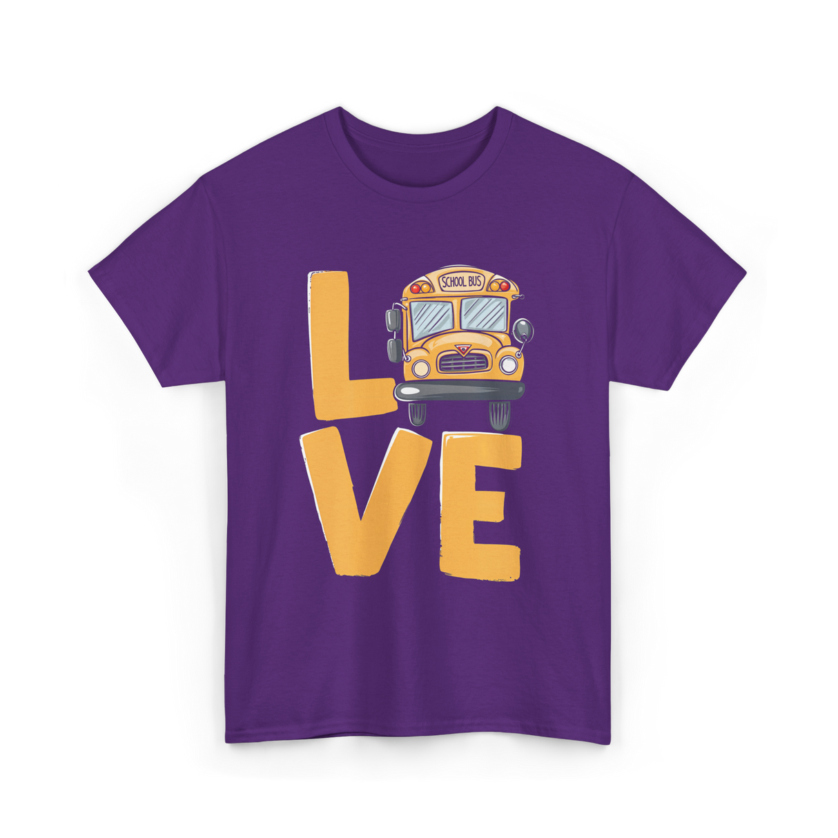 Love School Bus Driver Bus T-Shirt - Purple